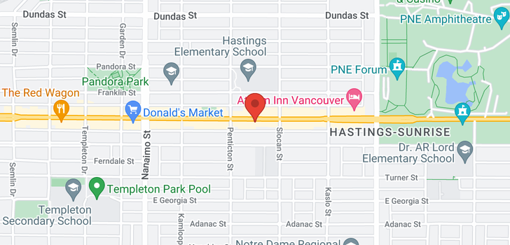 map of 2648 E HASTINGS STREET